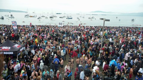 Crowds on the beach